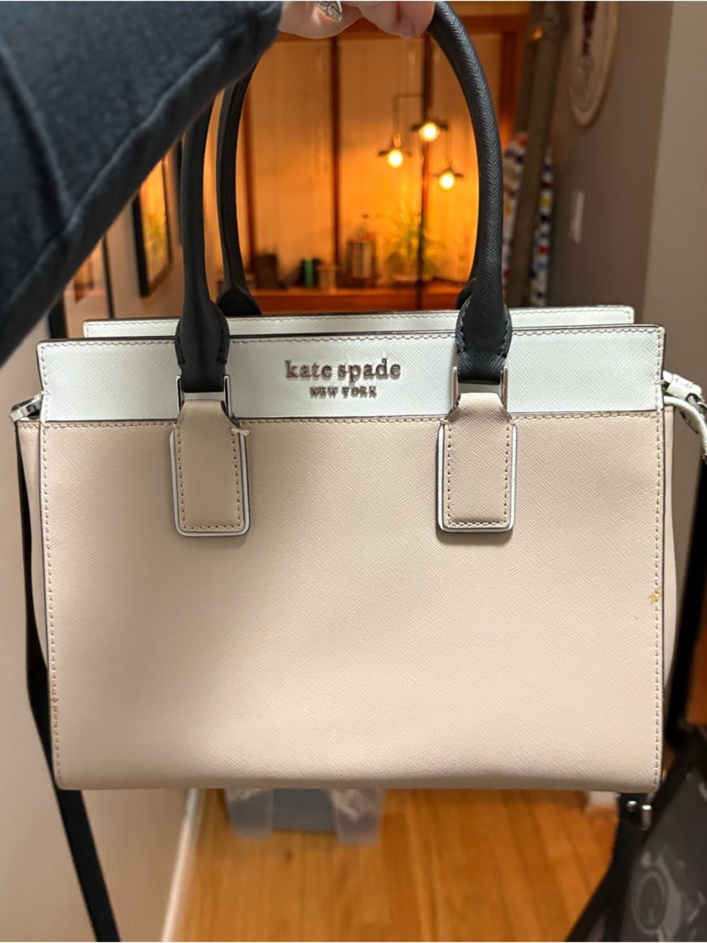 Kate Spade Two-Tone Cream and Black Satchel